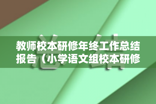 教师校本研修年终工作总结报告（小学语文组校本研修总结）