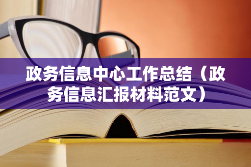 政务信息中心工作总结（政务信息汇报材料范文）