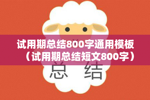 试用期总结800字通用模板（试用期总结短文800字）