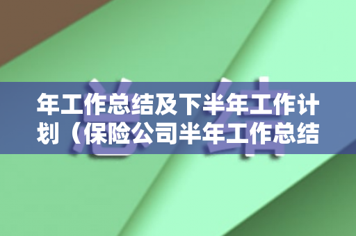 年工作总结及下半年工作计划（保险公司半年工作总结及下半年工作思路怎么写）