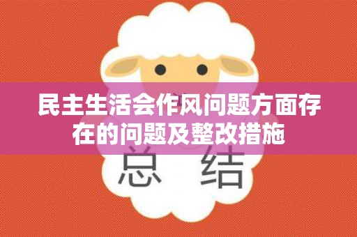 民主生活会作风问题方面存在的问题及整改措施