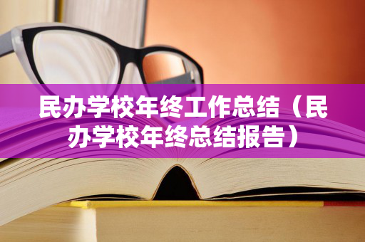 民办学校年终工作总结（民办学校年终总结报告）