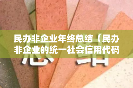 民办非企业年终总结（民办非企业的统一社会信用代码前两位数字）