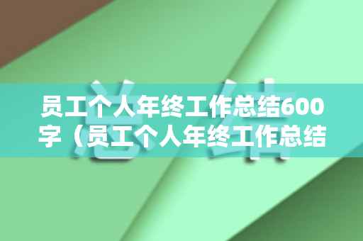 员工个人年终工作总结600字（员工个人年终工作总结开头100字范文）